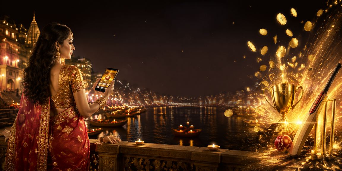 Traditional card playing atmosphere blended with mobile Teen Patti in Varanasi
